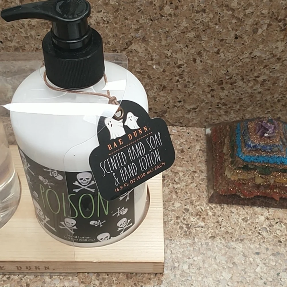 Set Rae Dunn hand soap and lotion
